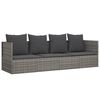vidaXL Lit de salon d'ext&eacute;rieur avec coussins Gris R&eacute;sine tress&eacute;e
