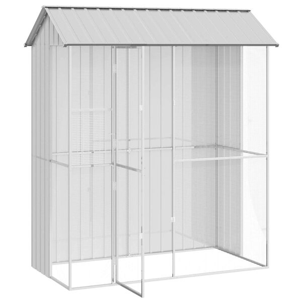 vidaXL Cage pour oiseaux Gris 215 x 110 x 247 cm Acier galvanis&eacute;