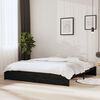 vidaXL Cadre de lit sans matelas noir bois massif 200x200 cm