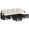 vidaXL Ensemble de canap&eacute; de jardin 6 pc Noir polyrotin