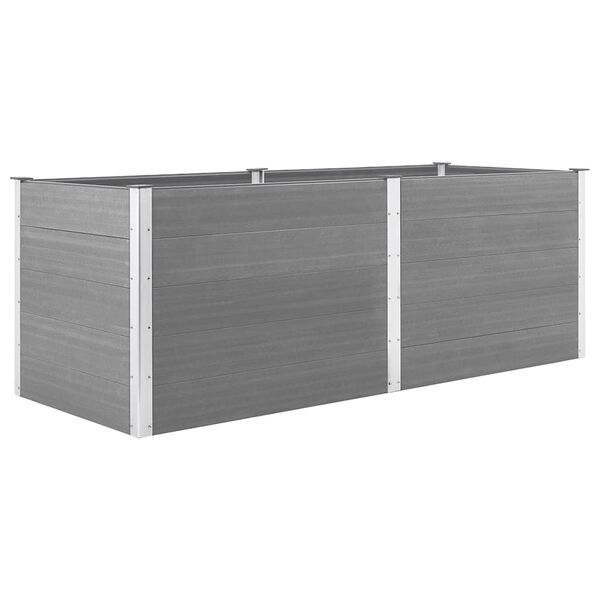 vidaXL Lit sur&eacute;lev&eacute; de jardin 250x100x91 cm WPC Gris
