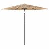 vidaXL Parasol de jardin avec LED et m&acirc;t en acier marron 223x223x213cm