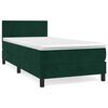 vidaXL Sommier &agrave; lattes de lit avec matelas Vert fonc&eacute; 90x200 cm
