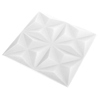 vidaXL Panneaux muraux 3D 12 pcs 50x50 cm blanc origami 3 m²