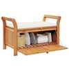 vidaXL Banc de rangement de jardin avec coussin 91 cm Bois d'acacia