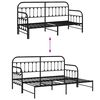 vidaXL Cadre de lit de jour Noir 75 x 190 cm Acier enduit de poudre