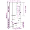 vidaXL Haut Armoire 2 pcs Ch&ecirc;ne artisanal Bois Agglom&eacute;r&eacute; et Verre