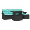vidaXL Ensemble de canap&eacute; de jardin avec coussin 6 pcs Noir polyrotin