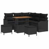 vidaXL Ensemble de canap&eacute; de jardin 8 pc Noir polyrotin