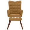 vidaXL Chaise &agrave; bascule avec repose-pied marron velours