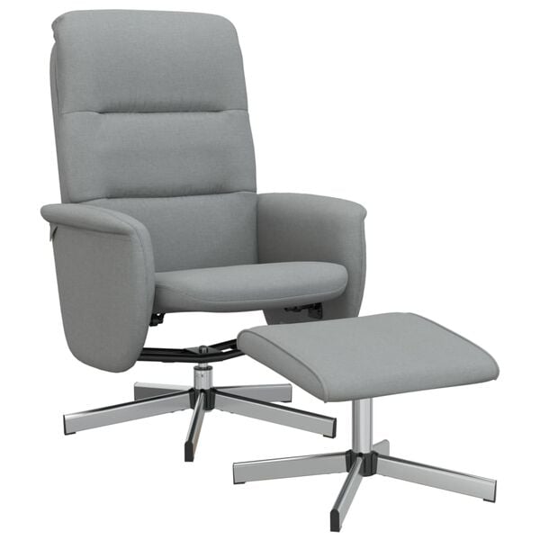 vidaXL Fauteuil inclinable avec repose-pied gris clair tissu