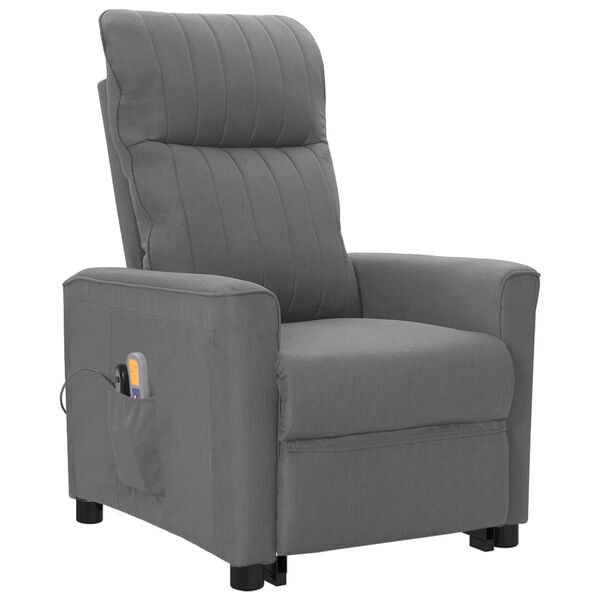 vidaXL Fauteuil de massage inclinable Gris clair Tissu