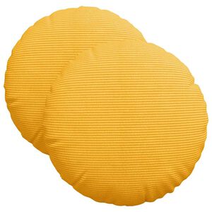vidaXL Coussins de si&egrave;ge 2 pc Tissu en velours c&ocirc;tel&eacute; Jaune clair
