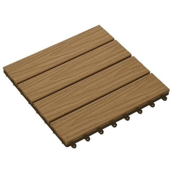 vidaXL Carreau de terrasse en relief 11 pcs WPC 30x30 cm 1 m²