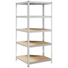 vidaXL &Eacute;tag&egrave;re d'angle Argent&eacute; 90 x 90 x 198 cm Bois d'ing&eacute;nierie