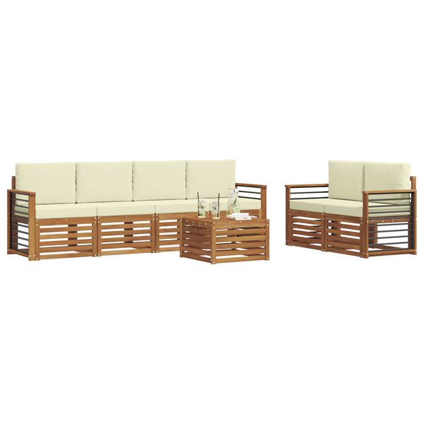 vidaXL Ensembles de canap&eacute;s avec coussin 7 pcs Naturel et Cr&egrave;me