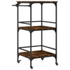 vidaXL Chariot de cuisine ch&ecirc;ne fum&eacute; 60,5x50x105 cm bois d'ing&eacute;nierie