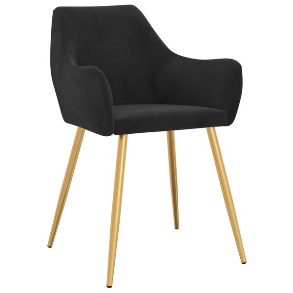 vidaXL Chaises &agrave; manger lot de 2 Noir Velours