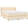vidaXL Sommier &agrave; lattes de lit avec matelas Cr&egrave;me 140x190 cm Tissu