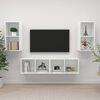 vidaXL Meubles TV muraux 4 pcs Blanc brillant Bois d'ing&eacute;nierie