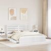 vidaXL Lit de Rangement Blanc 180 x 200 cm Bois d'ing&eacute;nierie
