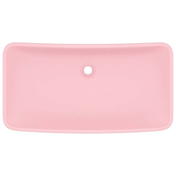 vidaXL Lavabo de luxe rectangulaire Rose mat 71x38 cm Céramique