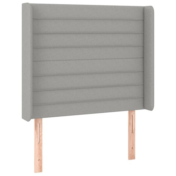 vidaXL T&ecirc;te de lit avec oreilles Gris clair 93x16x118/128 cm Tissu
