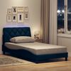 vidaXL Cadre de lit avec LED sans matelas bleu 100x200 cm tissu