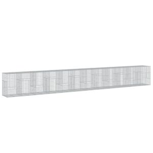 vidaXL Panier gabion avec couvercle 1200x100x150 cm fer galvanis&eacute;