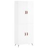 vidaXL Buffet haut Blanc brillant 69,5x34x180 cm Bois d'ing&eacute;nierie