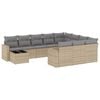 vidaXL Salon de jardin 11 pcs avec coussins beige r&eacute;sine tress&eacute;e