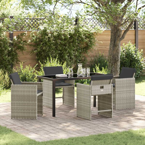 vidaXL Ensemble de salle &agrave; manger pour jardin 5 pcs Gris clair