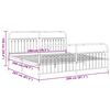 vidaXL Cadre de lit m&eacute;tal sans matelas et pied de lit blanc 200x200 cm