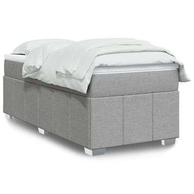 vidaXL Sommier à lattes de lit avec matelas Gris clair 90x200 cm Tissu