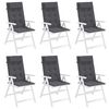 vidaXL Coussins de chaise &agrave; dossier haut lot de 6 anthracite