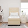 vidaXL Lit &agrave; ressort LED avec matelas Cr&egrave;me 80 x 200 cm tissu