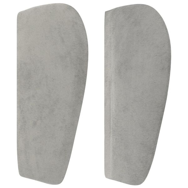 vidaXL T&ecirc;te de lit avec oreilles Gris clair 147x23x78/88 cm Velours