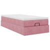 vidaXL Cadre de lit ottoman avec matelas rose 100x200 cm velours
