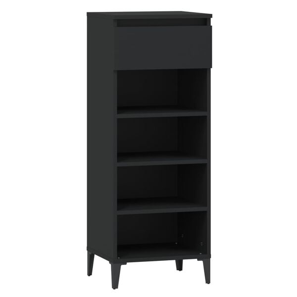 vidaXL &Eacute;tag&egrave;re &agrave; chaussures Noir 40x36x105 cm Bois d'ing&eacute;nierie