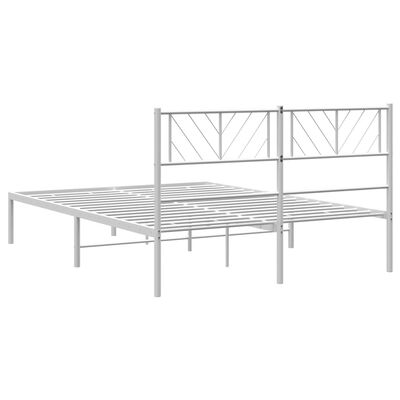 vidaXL Cadre de lit métal sans matelas et tête de lit blanc 140x190 cm