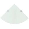vidaXL &Eacute;tag&egrave;res d'angle 2 pcs et supports chrom&eacute;s Verre Blanc 25x25 cm
