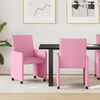 vidaXL Chaises de Salle &agrave; Manger avec Roues 2 pcs Rose 57 x 66 x 94 cm