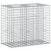 vidaXL Lit sur&eacute;lev&eacute; gabion 90 x 50 x 80 cm Acier galvanis&eacute; Argent&eacute;