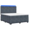 vidaXL Lit boxspring avec matelas Gris fonc&eacute; 180 x 200 cm Velours
