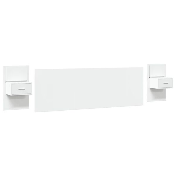 vidaXL T&ecirc;te de lit avec armoires blanc 240 cm bois d'ing&eacute;nierie