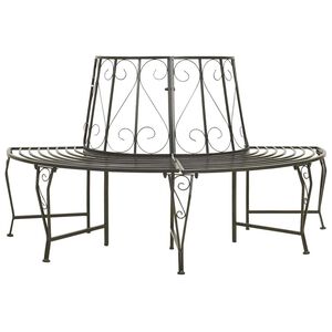 vidaXL Banc d'arbre de jardin Demi-rond 160 cm Acier