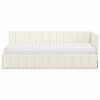vidaXL Cadre de lit d'angle avec matelas 2 pcs Crème Velours