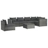 vidaXL Salon de jardin 7 pcs avec coussins R&eacute;sine tress&eacute;e Gris
