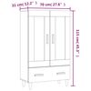 vidaXL Buffet Sonoma gris 70x31x115 cm Bois d'ing&eacute;nierie