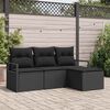 vidaXL Ensemble de Canap&eacute;s avec coussin 4 pcs Noir polyrotin